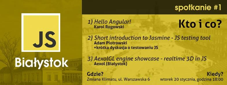 Plakat JavaScript Białystok #1, 20 stycznia 2015, Zmiana Klimatu